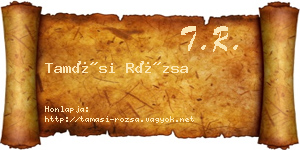 Tamási Rózsa névjegykártya